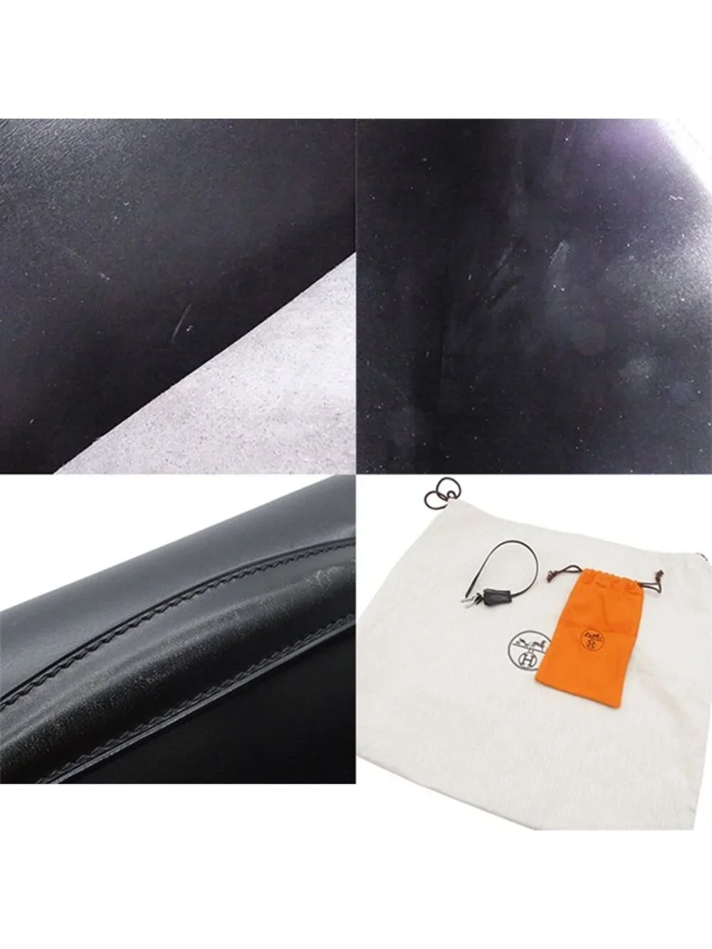 Hermes Sac a Depeches 41 Black Silver Box Calf Briefcase Business